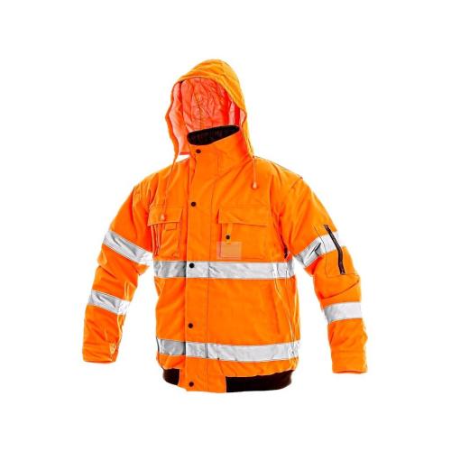 Bunda LEEDS, výstražná, zimní, pánská, oranžová, vel. 3XL