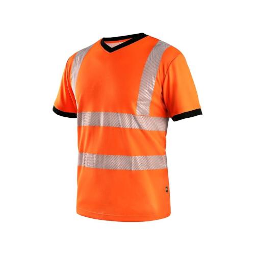 Tričko CXS RIPON, výstražné, pánské, oranžovo - černé, vel. 3XL