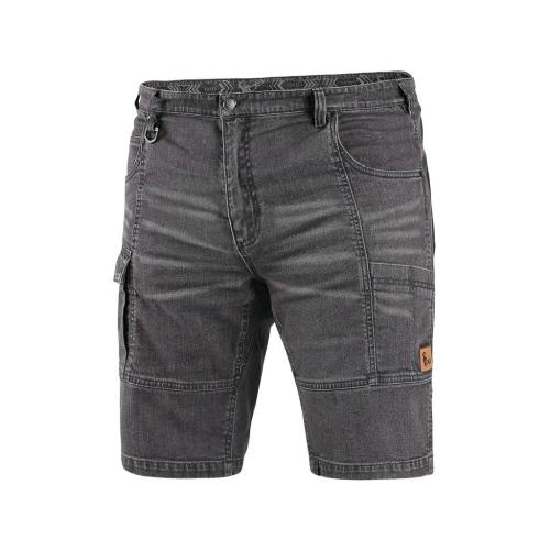 Kraťasy jeans CXS MURET, pánské, šedo-černá, vel. 58