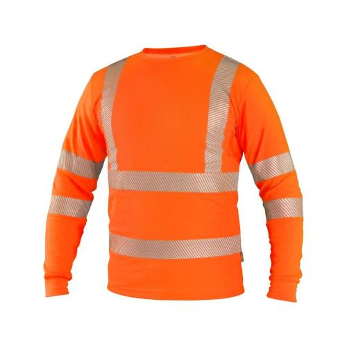 Tričko CXS OLDHAM, dlouhý rukáv, výstražné, pánské, oranžové, vel. 3XL