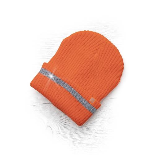 Zimní čepice pletená + fleece hi-viz SPARK oranžová